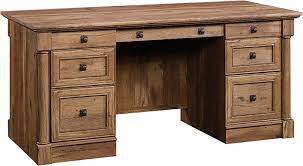 Photo 1 of **incomplete*** ONLY BOX A MISSING BOX V***
Sauder Palladia Executive Desk, Vintage Oak finish
 *** previously opened** minor cosmetic damage**