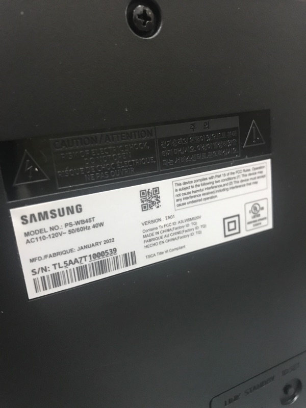 Photo 7 of Samsung HW-B450 2.1ch Soundbar w/Dolby Audio, Subwoofer Included, Bass Boosted, Wireless Bluetooth TV Connection, Adaptive Sound Lite, Game Mode, 2022
