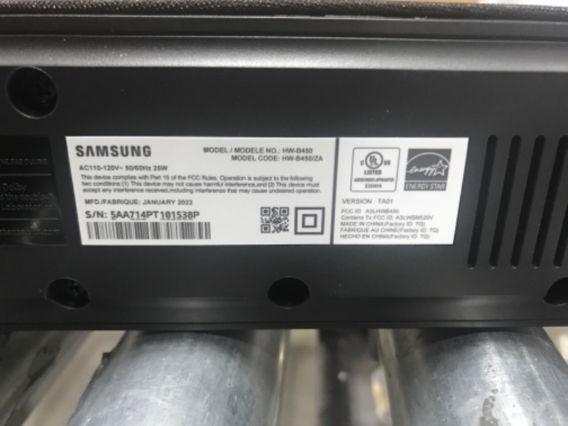 Photo 8 of Samsung HW-B450 2.1ch Soundbar w/Dolby Audio, Subwoofer Included, Bass Boosted, Wireless Bluetooth TV Connection, Adaptive Sound Lite, Game Mode, 2022
