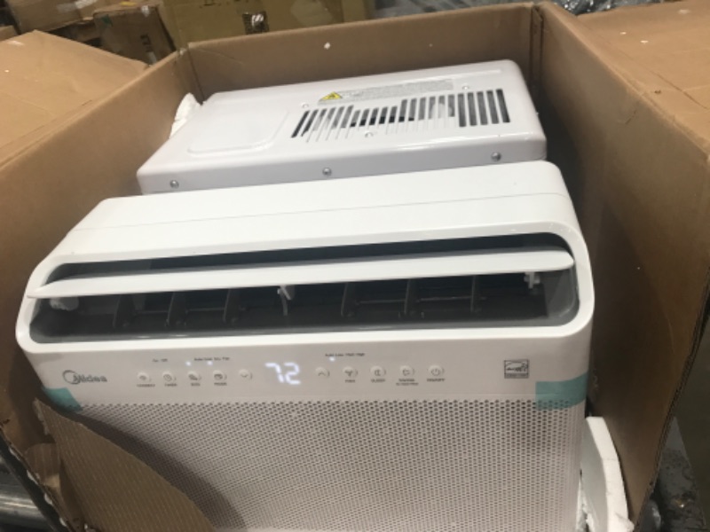 Photo 1 of Midea 8,000 BTU U-Shaped Smart Inverter Window Air Conditioner–Cools up to 350 Sq. Ft., Ultra Quiet with Open Window Flexibility, Works with Alexa/Google Assistant, 35% Energy Savings, Remote Control
