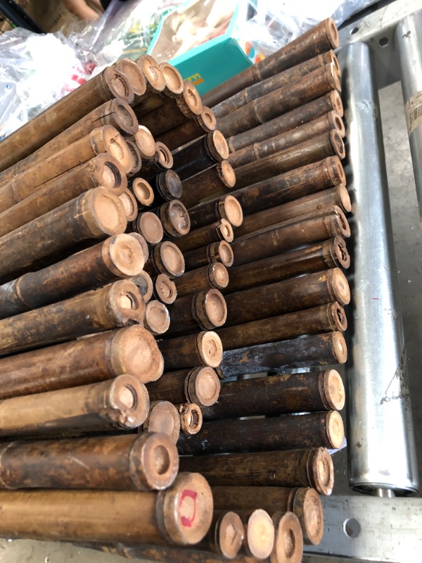 Photo 1 of 6 ft. x 8 ft. Caramel Brown Full Round Bamboo Fence