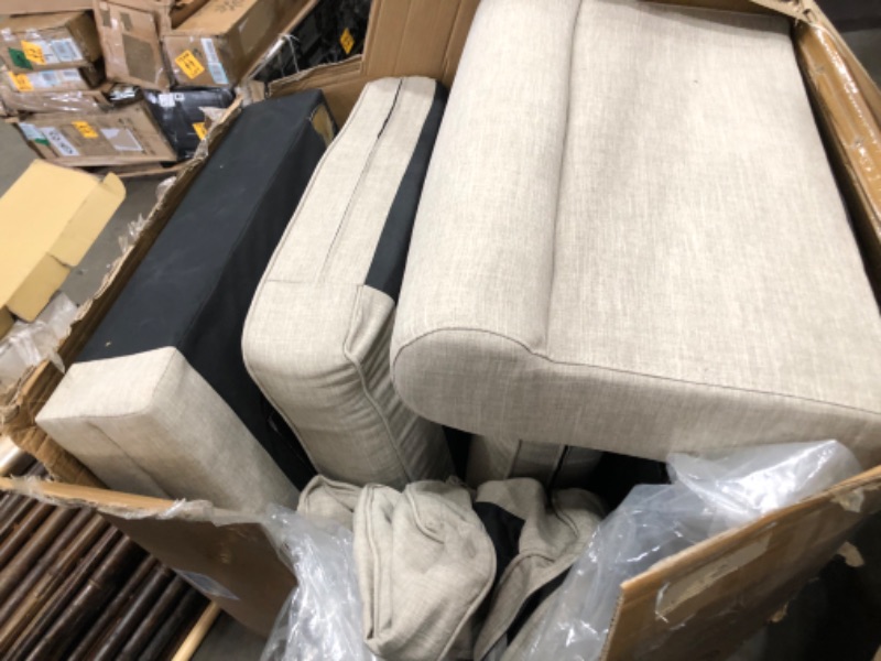 Photo 3 of *incomplete* Serta Copenhagen 61" Loveseat - Pillowed Back Cushions and Rounded Arms, Durable Modern Upholstered Fabric - Light Gray
