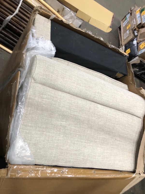 Photo 4 of *incomplete* Serta Copenhagen 61" Loveseat - Pillowed Back Cushions and Rounded Arms, Durable Modern Upholstered Fabric - Light Gray
