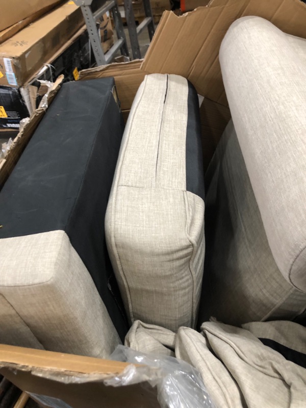 Photo 2 of *incomplete* Serta Copenhagen 61" Loveseat - Pillowed Back Cushions and Rounded Arms, Durable Modern Upholstered Fabric - Light Gray
