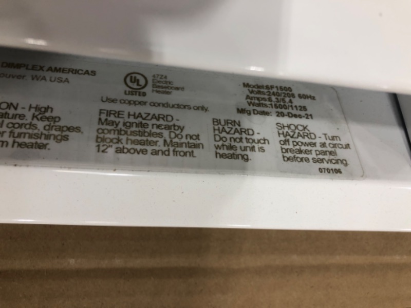 Photo 1 of Heater Baseb 1500W 6' Wh
