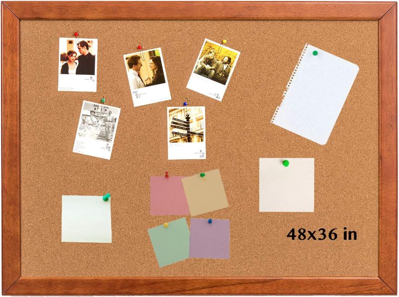 Photo 1 of Cork Board 36 x 48 Inch Bulletin Board, Cork Notice Call Board 100% Wood Framed Brazil Imported, 