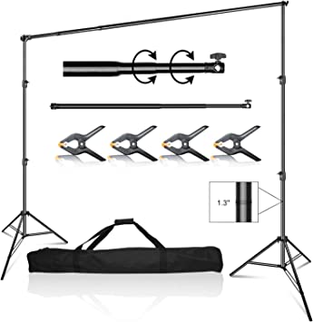 Photo 1 of ***PARTS ONLY*** EMART 10 x 10 ft Photo Video Studio Heavy Duty Adjustable Backdrop Support System Kit, Photography Muslin Background Stand with Carry Bag
