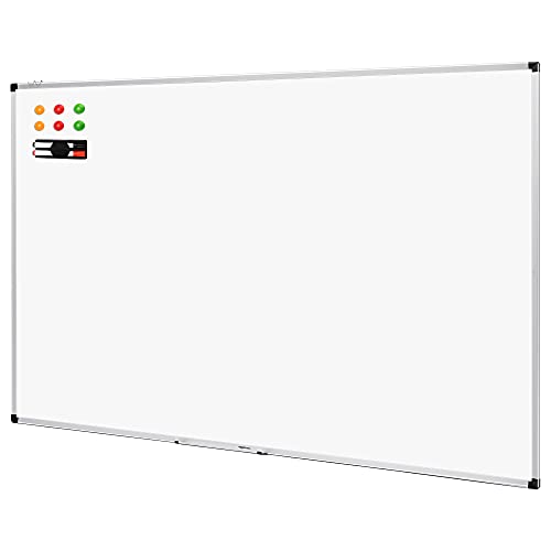 Photo 1 of Amazon Basics Whiteboard Drywipe Magnetic with Pen Tray and Aluminium Trim, 180 Cm X 120 Cm (WxH)
