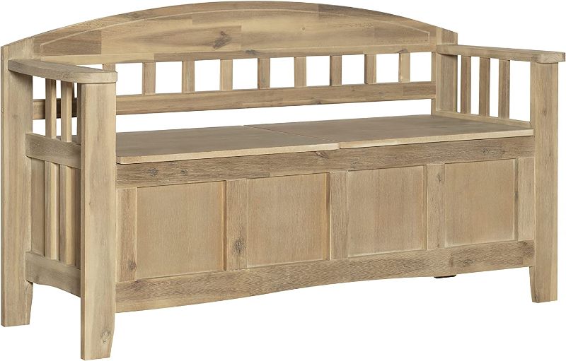 Photo 1 of ***Damaged***
Linon Natural Washed Storage Frankie Bench, Seat Height of 18"
