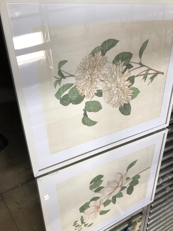 Photo 2 of (Set of 2) 24" X 30" Flowers Framed Wall Art White - Threshold™
