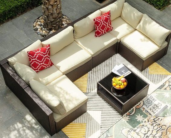 Photo 1 of (INCOMPLETE;NOT FUNCTIONAL)
(BOX 1OF3; REQUIRES BOX2&3 FOR COMPLETION) YITAHOME Patio Furniture Set, Brown