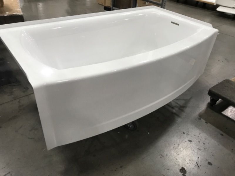 Photo 5 of (SCRATCHED) American Standard Ovation Curve 60 in. Right Drain Rectangular Apron Front Bathtub in Arctic White
