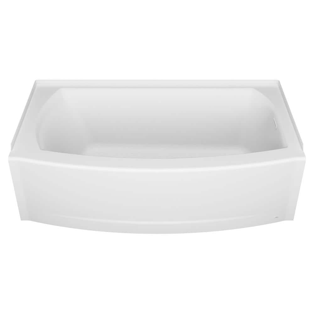 Photo 1 of (SCRATCHED) American Standard Ovation Curve 60 in. Right Drain Rectangular Apron Front Bathtub in Arctic White
