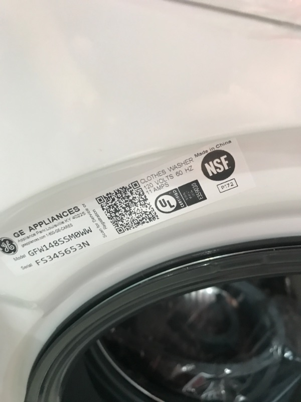 Photo 2 of 2.4 cu. ft. High-Efficiency Stackable White Front Loading Washing Machine with Steam, ENERGY STAR
