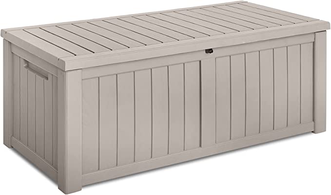 Photo 1 of (parts Only) SereneLifeHome 120-Gallon Deck Storage Box - Waterproof Outdoor Large Resin,Garden Tools, Patio Furniture & Sports Equipment, Water-resistant, Weatherproof, Lock Included (SLSTBX60)
