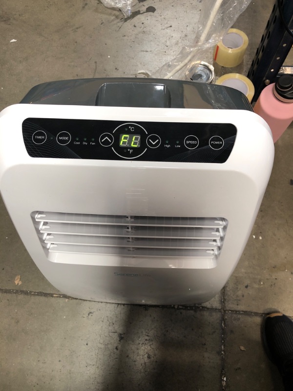 Photo 2 of (NON FUNCTIONAL) SereneLife SLPAC8 Portable Air Conditioner Compact Home AC Cooling Unit with Built-in Dehumidifier & Fan Modes, Quiet Operation, Includes Window Mount Kit, 8,000 BTU, White