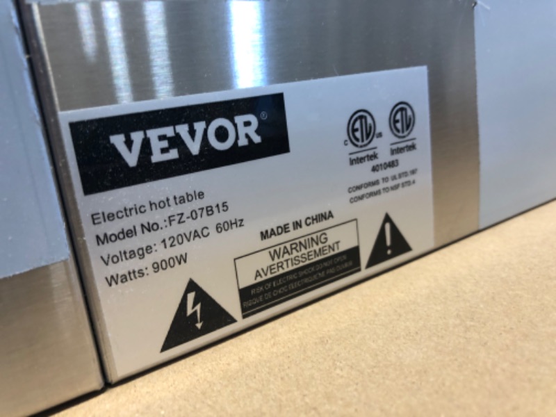 Photo 4 of (BENT POT LED) VEVOR Commercial Electric Food Warmer, 2-Pot Steam Table Food Warmer 0-100? w/ 2 Lockable Wheels, Professional Stainless Steel Material with ETL Certification for Catering and Restaurants