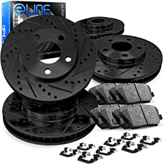 Photo 1 of (RUSTED; MISSING HARDWARE) R1 Concepts Front Rear Brakes and Rotors Kit |Front Rear Brake Pads| Brake Rotors and Pads| Ceramic Brake Pads and Rotors |Hardware Kit|fits 2004-2010 BMW 535i, 545i, 550i, 645Ci, 650i
