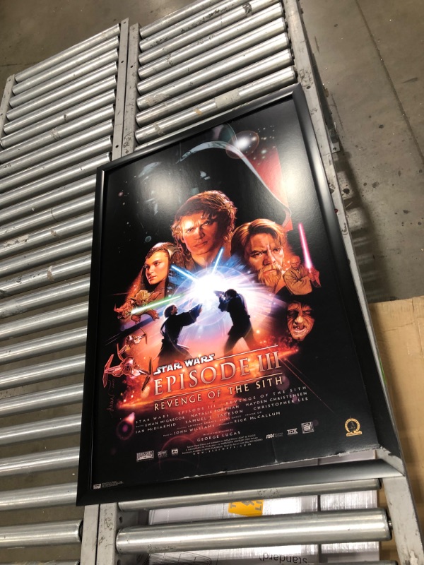 Photo 4 of (BROKEN FRAME CORNER; SCRATCHED FRAME) Trends International 24X36 Star Wars: Revenge of The Sith-One Sheet Wall Poster, 24" x 36", Black Framed Version
