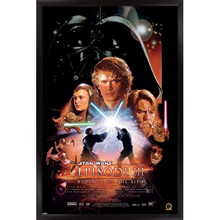 Photo 1 of (BROKEN FRAME CORNER; SCRATCHED FRAME) Trends International 24X36 Star Wars: Revenge of The Sith-One Sheet Wall Poster, 24" x 36", Black Framed Version
