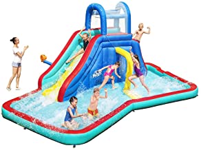 Photo 1 of (TORN MATERIAL; STRONG OUTDOOR SMELL) Bestway H2OGO! Waterfall Waves Mega Water Park | Inflatable Slide and Pool