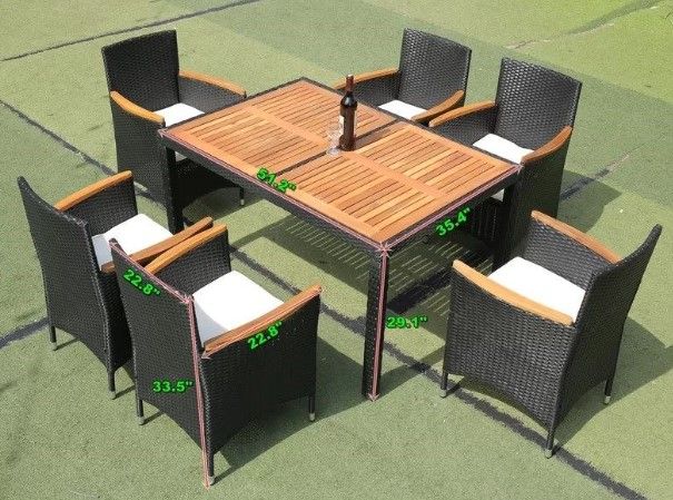 Photo 1 of (INCOMPLETE; NOT FUNCTIONAL; BOX2OF3; REQUIRES BOX1,3 FOR COMPLETION) 7 Piece Patio Dining Set 