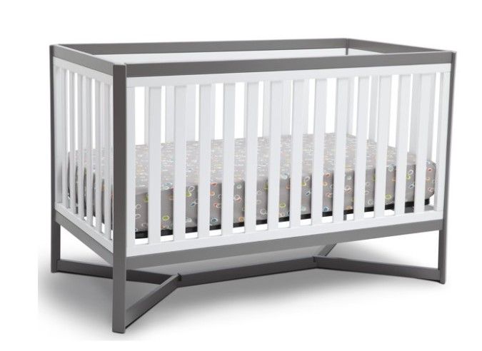 Photo 1 of Delta Children Tribeca 4-in-1 Convertible Crib, Greenguard Gold Certified, White/Gray
