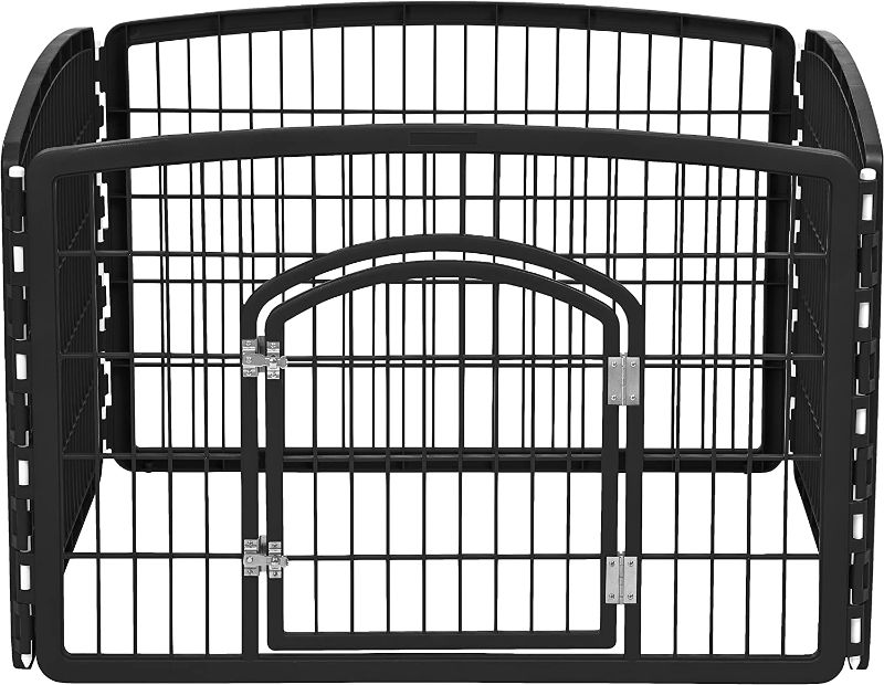 Photo 1 of IRIS USA 24'' Exercise 4-Panel Pet Play Pen with Door for Small Dog - Indoor Puppy Pen
