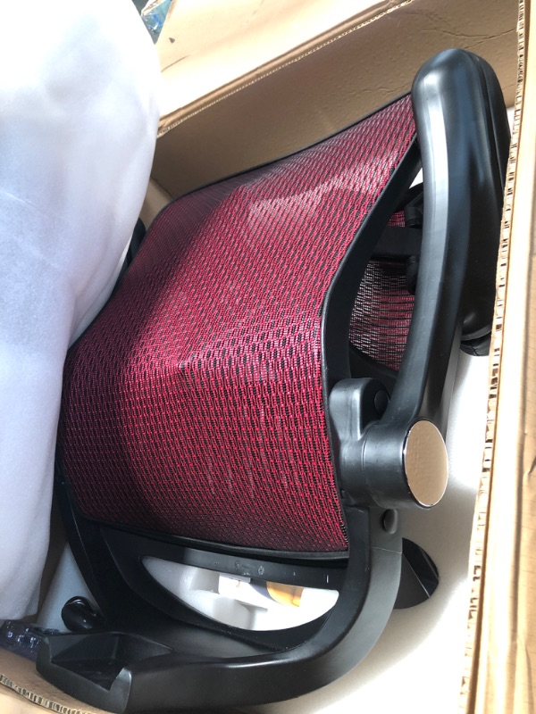 Photo 3 of NOUHAUS Ergo3D Ergonomic Office Chair - Rolling Desk Chair with 4D Adjustable Armrest, 3D Lumbar Support and Blade Wheels - Mesh Computer Chair, Office Chairs, Executive Swivel Chair (Burgundy)
