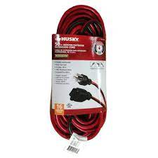 Photo 1 of 50 ft. 16/3 Medium-Duty Indoor/Outdoor Extension Cord, Red and Black
