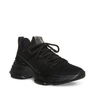 Photo 1 of Shimmer Lace-Up Fly Knit Sneaker SIZE 8 BLACK 