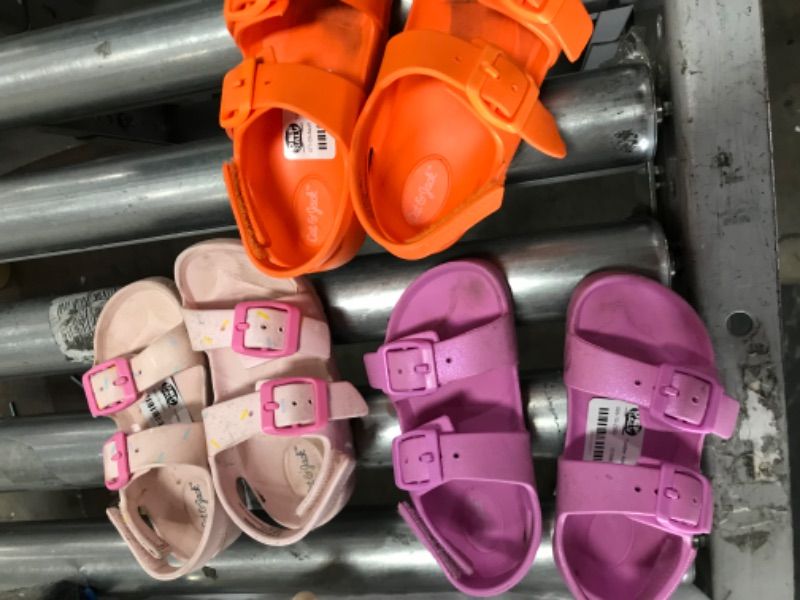 Photo 7 of ** USED SHOES**
Toddler Ade Footbed Sandals - Cat & Jack™ Orange -9
Toddler Ade Footbed Sandals - Cat & Jack™ PURPLE 8
Toddler Ade Footbed Sandals - Cat & Jack™ Orange  PINK SPRINKLES-8