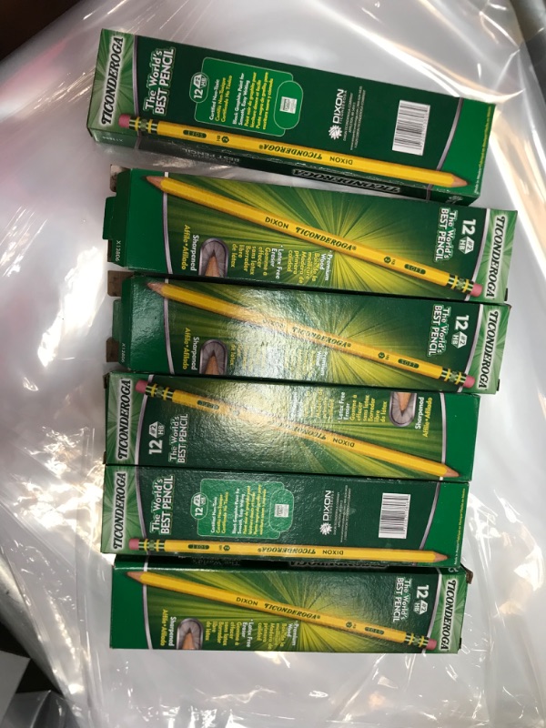 Photo 2 of 6 12PACKS Ticonderoga 13806 Pre-Sharpened Pencil, Hb, 2, Yellow, Dozen
