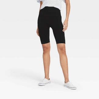 Photo 1 of ASSETS by SPANX Women's Remarkable Results Mid-Thigh Shaper SIZE L AND  Women's High-Waist Cotton Blend Seamless 7" Inseam Bike Shorts - A New Day™
 SIZE L/XL( SOME STICKY STUFF ON SHORTS)