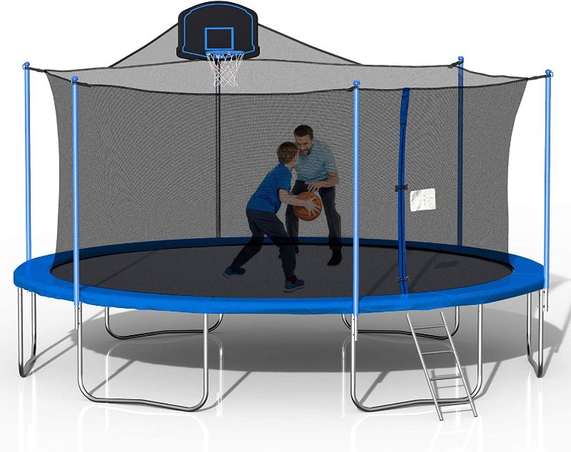 Photo 1 of ***BOX 3 OF 3 ONLY*** 1500 LBS 16FT Trampoline with Safety Enclosure Net, Basketball Hoop and Ladder, Large-Scale Trampoline for Kids/Adluts Family Jumping Outdoor Workout PART 3 OF 3 

