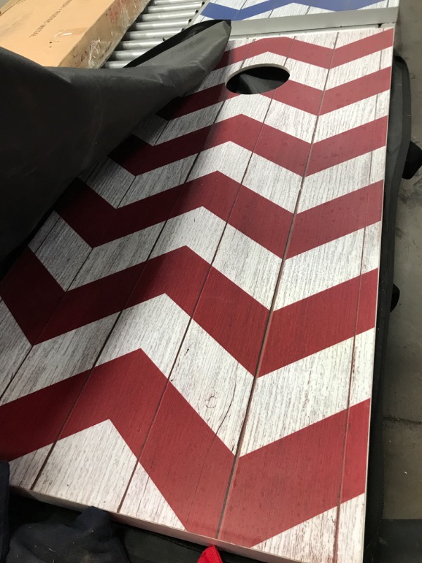 Photo 3 of GoSports 3'x2' Chevron Design MDF Cornhole Game Set
