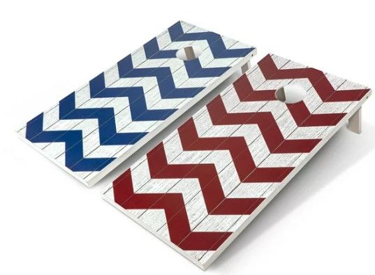 Photo 1 of GoSports 3'x2' Chevron Design MDF Cornhole Game Set
