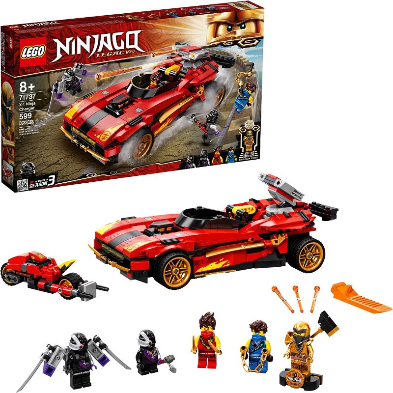 Photo 1 of LEGO NINJAGO Legacy X-1 Ninja Charger 71737 Ninja Toy Building Kit Featuring Motorcycle and Collectible Minifigures, New 2021 (599 Pieces)
