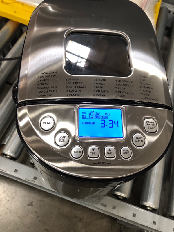 Photo 2 of KITCHENARM 29-in-1 SMART Bread Machine with Gluten Free Setting 2LB 1.5LB 1LB Bread Maker Machine with Homemade Cycle - Stainless Steel Breadmaker