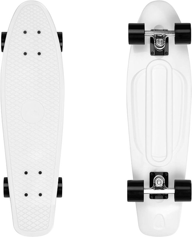 Photo 1 of Retrospec Quip Skateboard 22.5" and 27" Classic Retro Plastic Cruiser Complete Skateboard with ABEC 7 Bearings and PU Wheels
