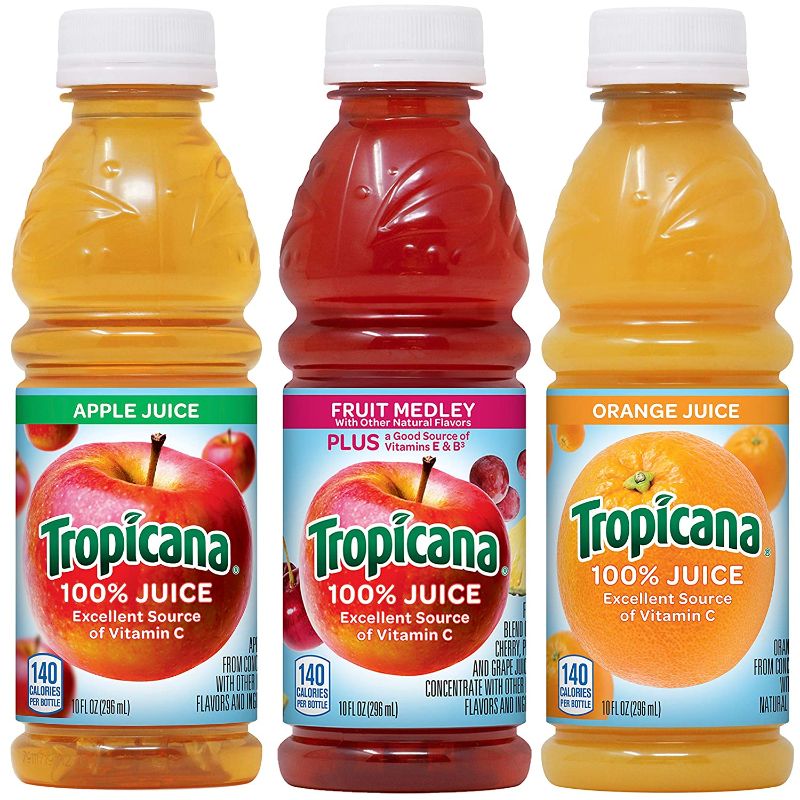 Photo 1 of (OCT 02 22) Tropicana 100% Juice 3-flavor Classic Variety Pack,10 Fl Oz (Pack of 24)
