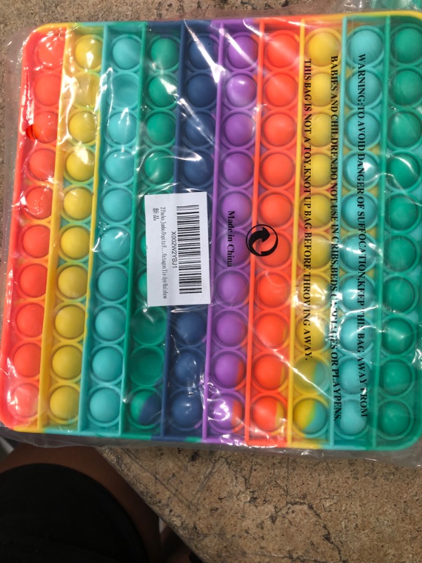 Photo 2 of 2 Packs Jumbo Toy for Kids Adult, Giant Huge Large Mega Big Press Pop Poppop Poop Popper Po it Sensory Austim Anxiety ADHD Stress Relie Game Square Octagon Tie dye Rainbow
