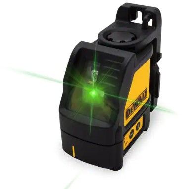 Photo 1 of 165 ft. Green Self-Leveling Cross Line Laser Level with (3) AAA Batteries & Case
