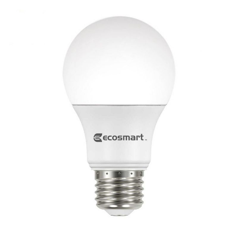 Photo 1 of 12-EcoSmart 60-Watt Equivalent A19 Non-Dimmable CEC LED Light Bulb Daylight (1-Pack)
