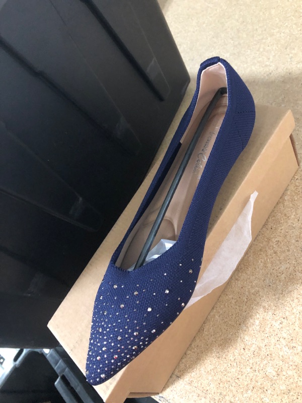 Photo 1 of VenusCelia Women's Dextrous Rhinestone Flat Shoe- size 7.5 blue 