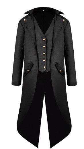 Photo 1 of H&ZY Men's Steampunk Vintage Tailcoat Jacket Gothic Victorian Frock Coat Uniform Halloween Costume MEDIUM 
