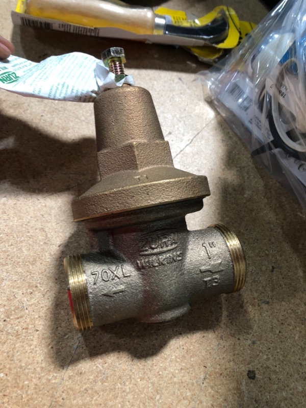 Photo 2 of 1 in. Brass Water Pressure-Reducing Double-Union FNPT Valve
