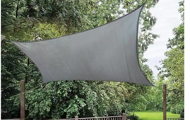 Photo 1 of 12 ft. x 12 ft. Stone Gray Square Shade Sail
