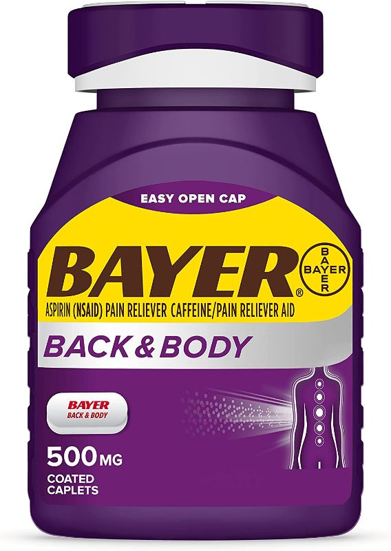 Photo 1 of 01/2024*- Bayer Back & Body Extra Strength Aspirin, 500mg Coated Tablets, Fast Relief at the Site of Pain, Pain Reliever with 32.5mg Caffeine, 200 Count
