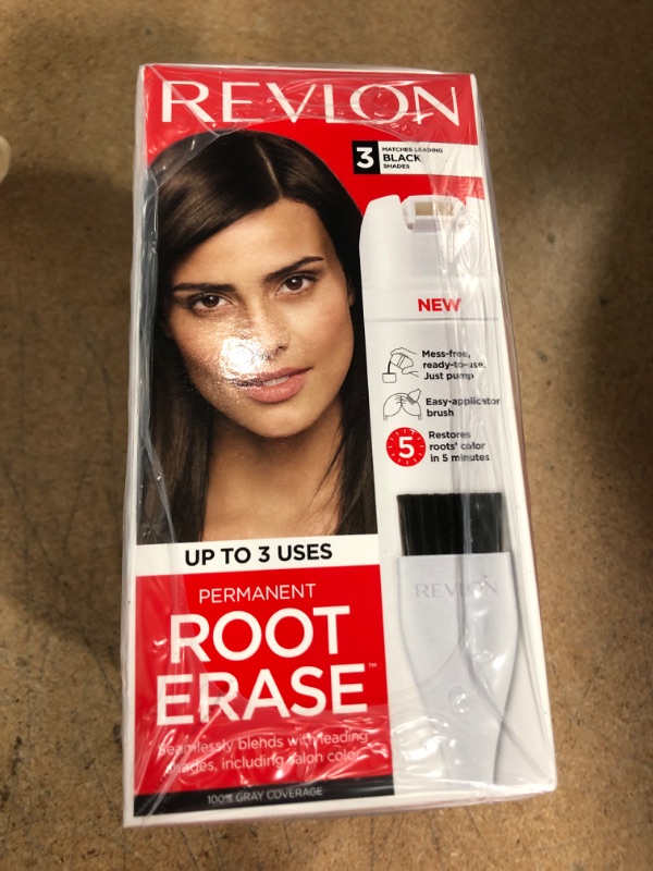 Photo 3 of 3 OF- Revlon Root Erase Permanent Touch up Hair Color, Black 
